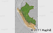 Satellite Map of Peru, lighten, desaturated