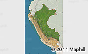 Satellite Map of Peru, lighten, land only
