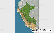 Satellite Map of Peru, lighten, semi-desaturated, land only