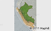 Satellite Map of Peru, lighten, semi-desaturated
