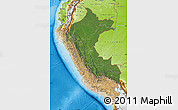 Satellite Map of Peru, physical outside