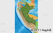 Satellite Map of Peru, political outside