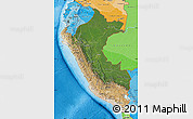 Satellite Map of Peru, political shades outside