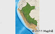 Satellite Map of Peru, shaded relief outside