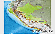 Physical Panoramic Map of Peru, semi-desaturated, land only