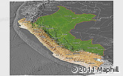 Satellite Panoramic Map of Peru, desaturated