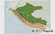 Satellite Panoramic Map of Peru, lighten