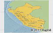 Savanna Style Panoramic Map of Peru, single color outside