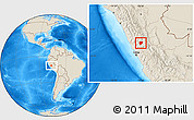 Shaded Relief Location Map of Daniel Carrion