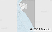 Gray 3D Map of Piura, single color outside