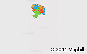Political 3D Map of Piura, cropped outside