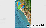 Political 3D Map of Piura, satellite outside