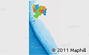 Political 3D Map of Piura, single color outside