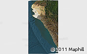 Satellite 3D Map of Piura, darken