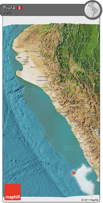 Satellite 3D Map of Piura