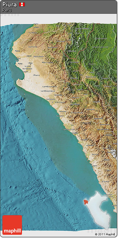 Satellite 3D Map of Piura