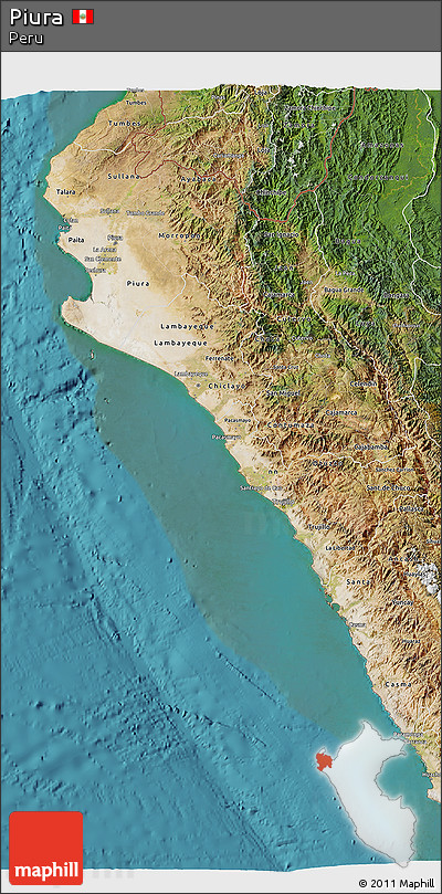 Satellite 3D Map of Piura