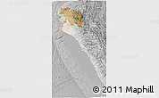 Satellite 3D Map of Piura, lighten, desaturated