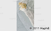 Satellite 3D Map of Piura, lighten, semi-desaturated