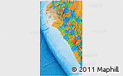 Satellite 3D Map of Piura, political outside