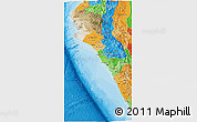 Satellite 3D Map of Piura, political shades outside