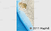 Satellite 3D Map of Piura, shaded relief outside