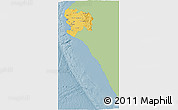 Savanna Style 3D Map of Piura, single color outside