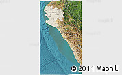 Shaded Relief 3D Map of Piura, satellite outside