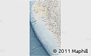 Shaded Relief 3D Map of Piura, semi-desaturated