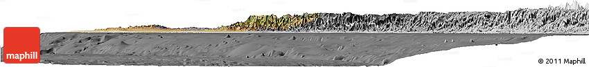 Satellite Horizon Map of Piura, desaturated