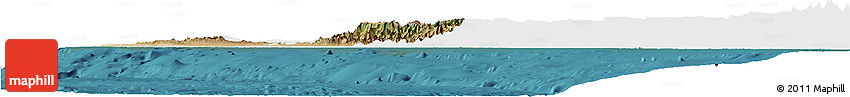 Satellite Horizon Map of Piura, single color outside