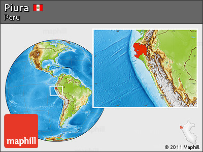 Physical Location Map of Piura
