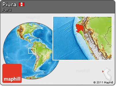 Physical Location Map of Piura