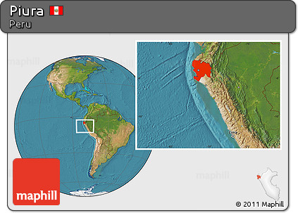 Satellite Location Map of Piura