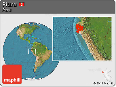 Satellite Location Map of Piura