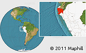 Satellite Location Map of Piura, highlighted country