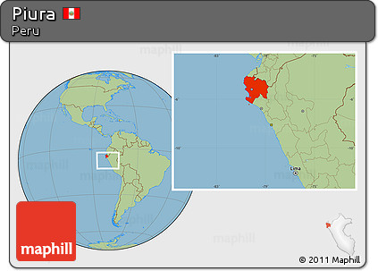Savanna Style Location Map of Piura
