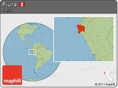 Savanna Style Location Map of Piura