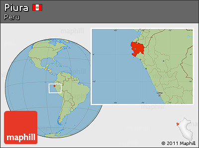 Savanna Style Location Map of Piura