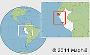 Savanna Style Location Map of Piura, highlighted country, within the entire country