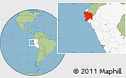 Savanna Style Location Map of Piura, highlighted country