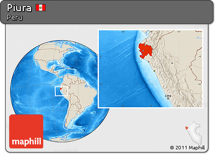 Shaded Relief Location Map of Piura