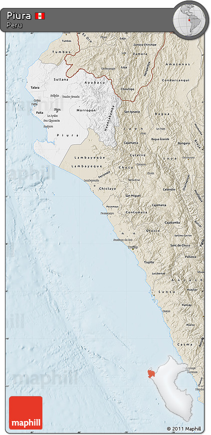 Classic Style Map of Piura