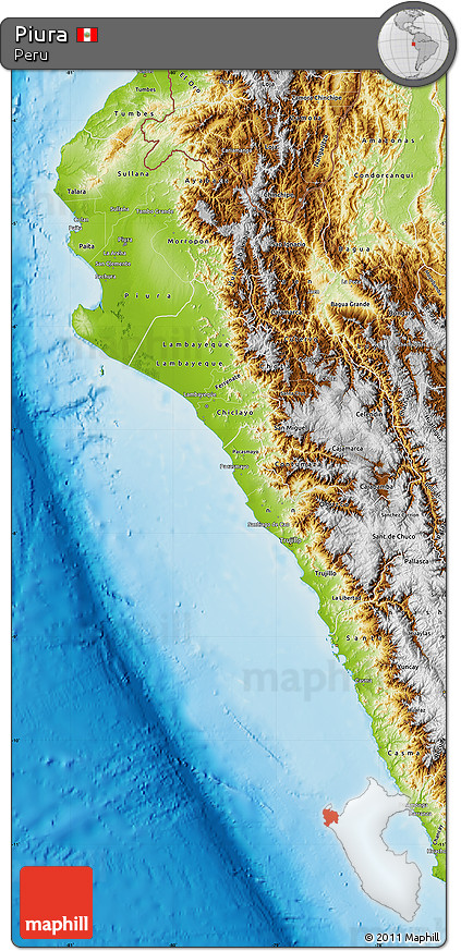 Physical Map of Piura