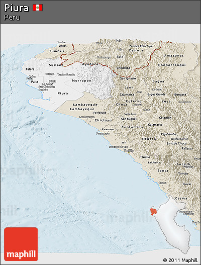 Classic Style Panoramic Map of Piura