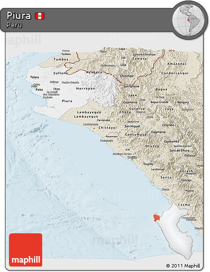 Classic Style Panoramic Map of Piura