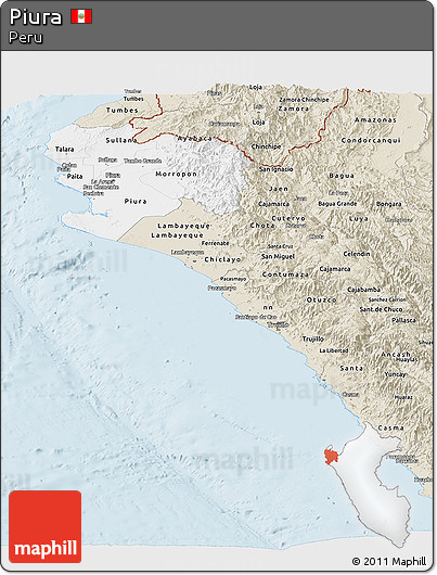 Classic Style Panoramic Map of Piura