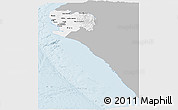 Gray Panoramic Map of Piura, single color outside