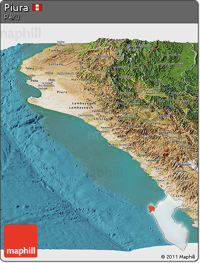 Satellite Panoramic Map of Piura