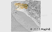 Satellite Panoramic Map of Piura, lighten, desaturated